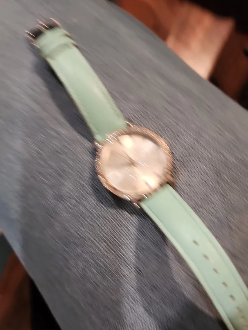 Folio Silver Crystal Dial Watch with Mint Green Strap